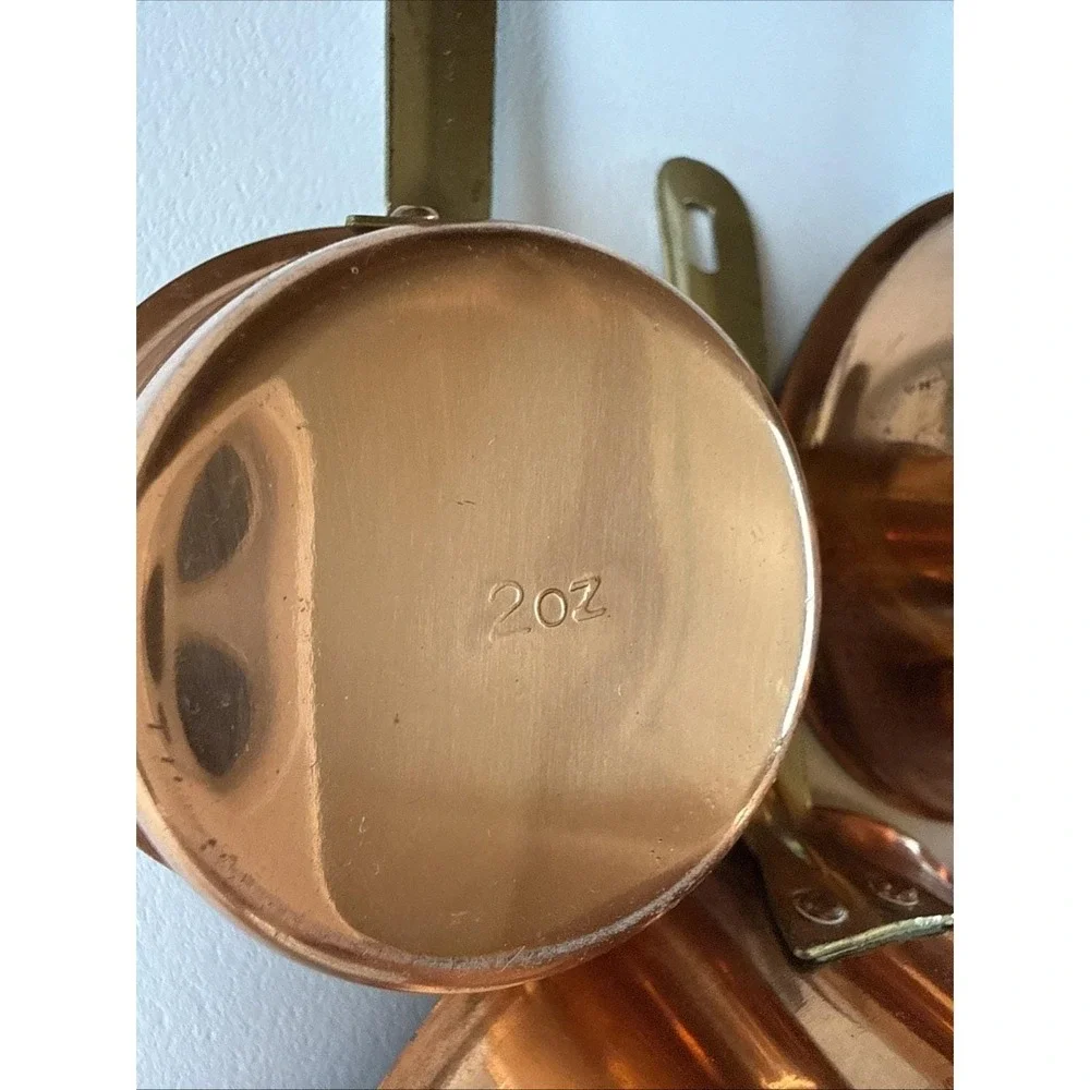 VTG Copper Brass Measuring Cups Set of 4 B&M Douro Made In Korea Rustic Decor